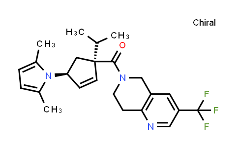 CAS No. 851916-38-6, ((1S,4S)-4-(2,5-dimethyl-1H-pyrrol-1-yl)-1-isopropylcyclopent-2-enyl)(3-(trifluoromethyl)-7,8-dihydro-1,6-naphthyridin-6(5H)-yl)methanone