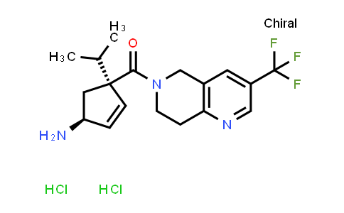 CAS No. 851916-40-0, ((1S,4S)-4-amino-1-isopropylcyclopent-2-enyl)(3-(trifluoromethyl)-7,8-dihydro-1,6-naphthyridin-6(5H)-yl)methanone (dihydrochloride)