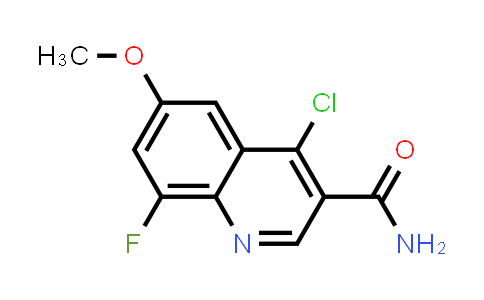 CAS No. 851973-21-2, 4-Chloro-8-fluoro-6-methoxyquinoline-3-carboxamide