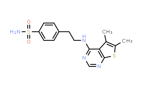 CAS No. 852039-53-3, 4-(2-((5,6-Dimethylthieno[2,3-d]pyrimidin-4-yl)amino)ethyl)benzenesulfonamide