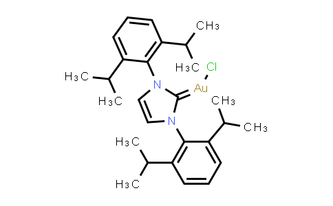 CAS No. 852445-83-1, (1,3-Bis(2,6-diisopropylphenyl)-1,3-dihydro-2H-imidazol-2-ylidene)(chloro)gold