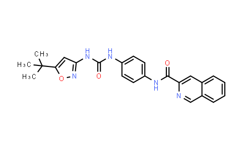 CAS No. 852668-48-5, 3-Isoquinolinecarboxamide, N-[4-[[[[5-(1,1-dimethylethyl)-3-isoxazolyl]amino]carbonyl]amino]phenyl]-