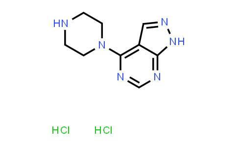 CAS No. 853680-94-1, 4-(1-Piperazinyl)-1H-pyrazolo[3,4-d]pyrimidine dihydrochloride