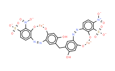 CAS No. 85392-59-2, Iron, [μ-[2-(hydroxy-κO)-3-[[5-[[2-hydroxy-4-(hydroxy-κO)-5-[[2-(hydroxy-κO)-3-nitro-5-sulfophenyl]azo-κN1]phenyl]methyl]-2-(hydroxy-κO)-4-hydroxyphenyl]azo-κN1]-5-nitrobenzenesulfonato(6-)]]di-