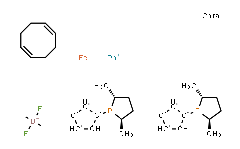 CAS No. 854275-87-9, 1,1-Bis((2R,5R)-2,5-dimethylphospholano)ferrocene(cyclooctadiene)rhodium(I)