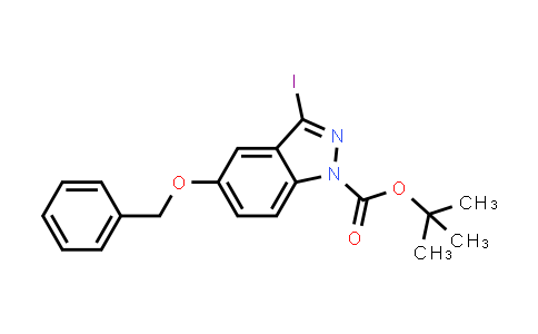 CAS No. 854633-04-8, 1H-Indazole-1-carboxylic acid, 3-iodo-5-(phenylmethoxy)-, 1,1-dimethylethyl ester