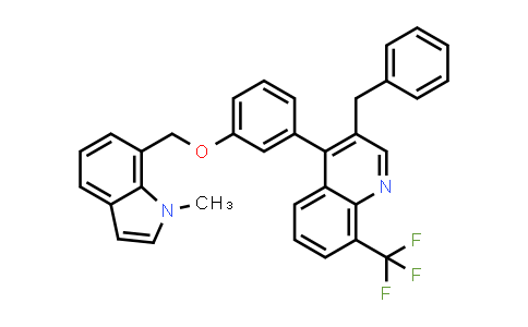 854772-57-9 | Quinoline, 4-[3-[(1-methyl-1H-indol-7-yl)methoxy]phenyl]-3-(phenylmethyl)-8-(trifluoromethyl)-