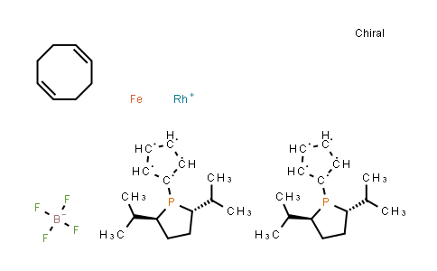 CAS No. 854920-94-8, 1,1-Bis((2S,5S)-2,5-di-i-propylphospholano)ferrocene(cyclooctadiene)rhodium(I) tetrafluoroborate