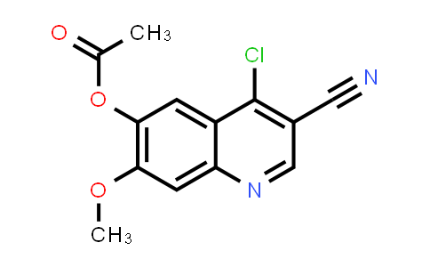 CAS No. 855792-26-6, 3-Quinolinecarbonitrile, 6-(acetyloxy)-4-chloro-7-methoxy-