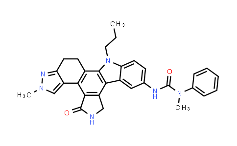 CAS No. 856692-39-2, Urea, N'-(4,5,6,11,12,13-hexahydro-2-methyl-4-oxo-11-propyl-2H-indazolo[5,4-a]pyrrolo[3,4-c]carbazol-8-yl)-N-methyl-N-phenyl-