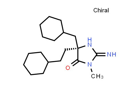 CAS No. 856877-71-9, (R)-5-(2-cyclohexylethyl)-5-(cyclohexylmethyl)-2-imino-3-methylimidazolidin-4-one