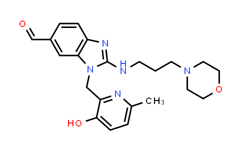 CAS No. 857070-65-6, 1-((3-hydroxy-6-methylpyridin-2-yl)methyl)-2-((3-morpholinopropyl)amino)-1H-benzo[d]imidazole-6-carbaldehyde