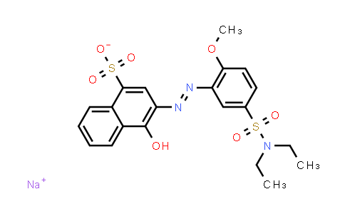 CAS No. 85721-12-6, 1-Naphthalenesulfonic acid, 3-[2-[5-[(diethylamino)sulfonyl]-2-methoxyphenyl]diazenyl]-4-hydroxy-, sodium salt (1:1)