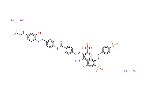 CAS No. 85750-09-0, Glycine, N-[4-[[4-[[4-[[1-amino-8-hydroxy-3,6-disulfo-7-[(4-sulfophenyl)azo]-2-naphthalenyl]azo]benzoyl]amino]phenyl]azo]-3-hydroxyphenyl] (sodium salt)