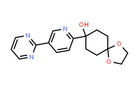 CAS No. 857651-05-9, 8-(5-(pyrimidin-2-yl)pyridin-2-yl)-1,4-dioxaspiro[4.5]decan-8-ol