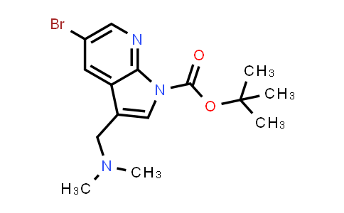 CAS No. 858116-62-8, 1H-Pyrrolo[2,3-b]pyridine-1-carboxylic acid, 5-bromo-3-[(dimethylamino)methyl]-, 1,1-dimethylethyl ester