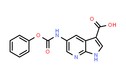 CAS No. 858340-97-3, 1H-Pyrrolo[2,3-b]pyridine-3-carboxylic acid, 5-[(phenoxycarbonyl)amino]-