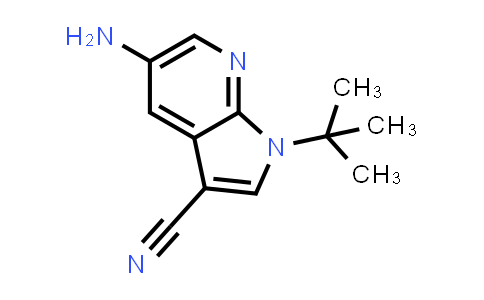 CAS No. 858341-00-1, 1H-Pyrrolo[2,3-b]pyridine-3-carbonitrile, 5-amino-1-(1,1-dimethylethyl)-