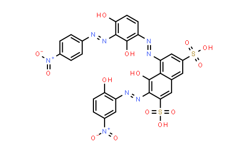 CAS No. 85959-22-4, 2,7-Naphthalenedisulfonic acid, 5-[2-[2,4-dihydroxy-3-[2-(4-nitrophenyl)diazenyl]phenyl]diazenyl]-4-hydroxy-3-[2-(2-hydroxy-5-nitrophenyl)diazenyl]-