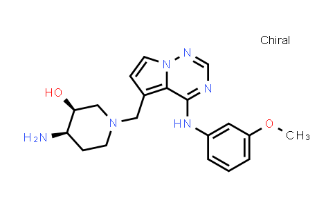 CAS No. 859853-86-4, (3S,4R)-4-Amino-1-[[4-[(3-methoxyphenyl)amino]pyrrolo[2,1-f][1,2,4]triazin-5-yl]methyl]piperidin-3-ol