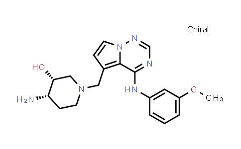 CAS No. 859854-53-8, (3R,4S)-4-Amino-1-[[4-[(3-methoxyphenyl)amino]pyrrolo[2,1-f][1,2,4]triazin-5-yl]methyl]piperidin-3-ol