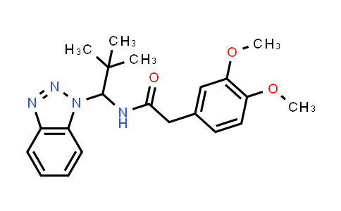 CAS No. 861393-66-0, N-(1-(1H-benzo[d][1,2,3]triazol-1-yl)-2,2-dimethylpropyl)-2-(3,4-dimethoxyphenyl)acetamide