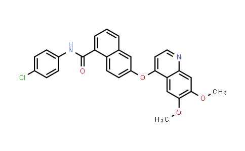 CAS No. 861874-08-0, 1-Naphthalenecarboxamide, N-(4-chlorophenyl)-6-[(6,7-dimethoxy-4-quinolinyl)oxy]-