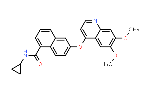 CAS No. 861874-34-2, 1-Naphthalenecarboxamide, N-cyclopropyl-6-[(6,7-dimethoxy-4-quinolinyl)oxy]-