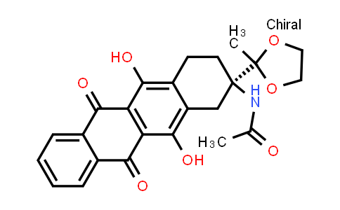 CAS No. 86264-76-8, Acetamide, N-[1,2,3,4,6,11-hexahydro-5,12-dihydroxy-2-(2-methyl-1,3-dioxolan-2-yl)-6,11-dioxo-2-naphthacenyl]-, (R)- (9CI)