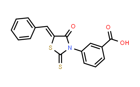 CAS No. 862827-52-9, 3-{4-Oxo-5-[1-phenyl-meth-(Z)-ylidene]-2-thioxo-thiazolidin-3-yl}-benzoic acid