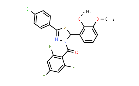 CAS No. 863295-57-2, Methanone, [5-(4-chlorophenyl)-2-(2,3-dimethoxyphenyl)-1,3,4-thiadiazol-3(2H)-yl](2,4,6-trifluorophenyl)-
