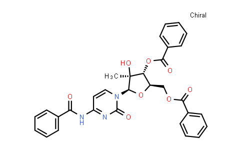 CAS No. 863329-62-8, (2R,3R,4S,5R)-5-(4-benzamido-2-oxopyrimidin-1(2H)-yl)-2-((benzoyloxy)methyl)-4-hydroxy-4-methyltetrahydrofuran-3-yl benzoate