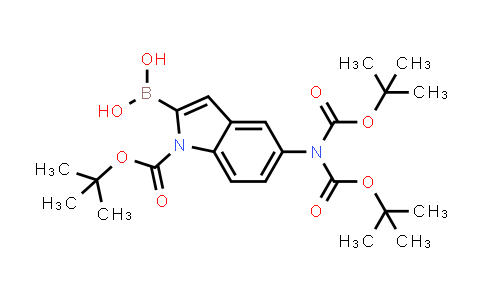 CAS No. 863770-85-8, 1H-Indole-1-carboxylic acid, 5-[bis[(1,1-dimethylethoxy)carbonyl]amino]-2-borono-, 1-(1,1-dimethylethyl) ester (9CI)
