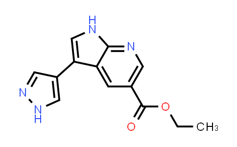 CAS No. 864682-43-9, 1H-Pyrrolo[2,3-b]pyridine-5-carboxylic acid, 3-(1H-pyrazol-4-yl)-, ethyl ester
