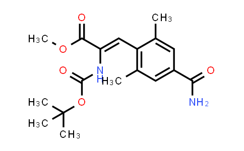 CAS No. 864825-84-3, (Z)-methyl 2-((tert-butoxycarbonyl)amino)-3-(4-carbamoyl-2,6-dimethylphenyl)acrylate
