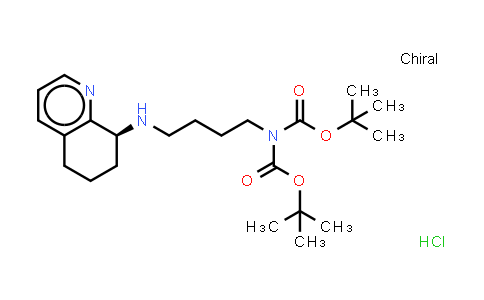 CAS No. 865202-96-6, Imidodicarbonic acid, 2-[4-[[(8S)-5,6,7,8-tetrahydro-8-quinolinyl]amino]butyl]-, 1,3-bis(1,1-dimethylethyl) ester, (Hydrochloride) (1:1)