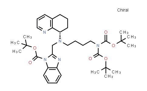 CAS No. 865202-97-7, (S)-tert-butyl 2-(((4-(bis(tert-butoxycarbonyl)amino)butyl)(5,6,7,8-tetrahydroquinolin-8-yl)amino)methyl)-1H-benzo[d]imidazole-1-carboxylate