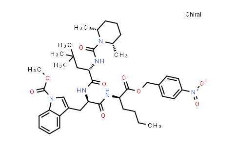 CAS No. 865488-31-9, D-Norleucine, N-[[(2R,6S)-2,6-dimethyl-1-piperidinyl]carbonyl]-4-methyl-L-leucyl-1-(methoxycarbonyl)-D-tryptophyl-, (4-nitrophenyl)methyl ester (9CI)