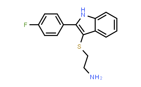 CAS No. 865546-48-1, 2-((2-(4-Fluorophenyl)-1H-indol-3-yl)thio)ethan-1-amine