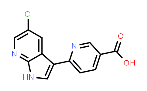 CAS No. 866541-73-3, 3-Pyridinecarboxylic acid, 6-(5-chloro-1H-pyrrolo[2,3-b]pyridin-3-yl)-
