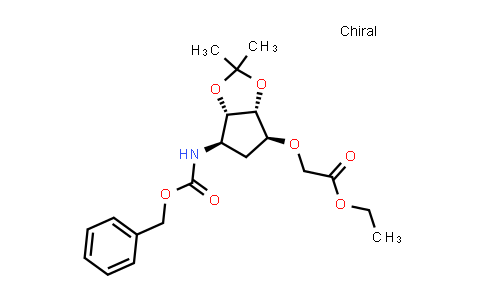 CAS No. 866551-95-3, Ethyl 2-(((3aR,4S,6R,6aS)-6-(((benzyloxy)carbonyl)amino)-2,2-dimethyltetrahydro-3aH-cyclopenta[d][1,3]dioxol-4-yl)oxy)acetate