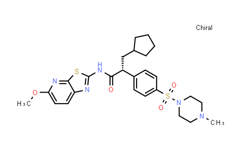 866772-52-3 | Benzeneacetamide, α-(cyclopentylmethyl)-N-(5-methoxythiazolo[5,4-b]pyridin-2-yl)-4-[(4-methyl-1-piperazinyl)sulfonyl]-, (αR)-