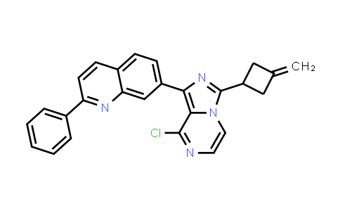 CAS No. 867163-50-6, 7-(8-Chloro-3-(3-methylenecyclobutyl)imidazo[1,5-a]pyrazin-1-yl)-2-phenylquinoline