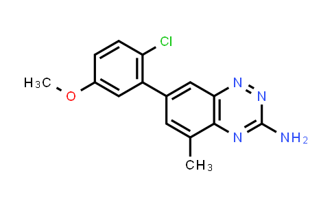 CAS No. 867330-72-1, 1,2,4-Benzotriazin-3-amine, 7-(2-chloro-5-methoxyphenyl)-5-methyl-