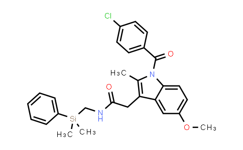 CAS No. 868703-91-7, 1H-Indole-3-acetamide, 1-(4-chlorobenzoyl)-N-[(dimethylphenylsilyl)methyl]-5-methoxy-2-methyl-