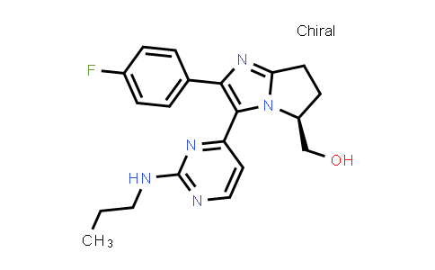 MC575981 | 869287-24-1 | 5H-Pyrrolo[1,2-a]imidazole-5-methanol, 2-(4-fluorophenyl)-6,7-dihydro-3-[2-(propylamino)-4-pyrimidinyl]-, (5S)-