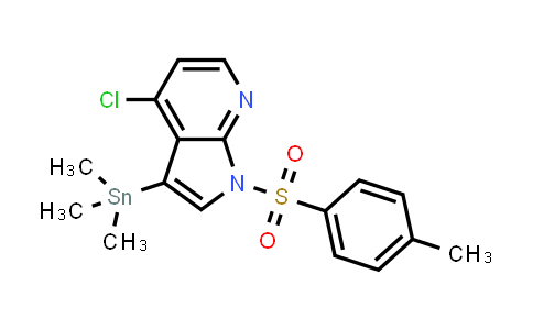 CAS No. 869335-68-2, 1H-Pyrrolo[2,3-b]pyridine, 4-chloro-1-[(4-methylphenyl)sulfonyl]-3-(trimethylstannyl)-