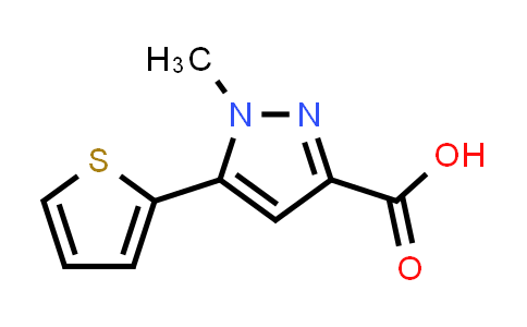 CAS No. 869901-15-5, 1-Methyl-5-(thiophen-2-yl)-1H-pyrazole-3-carboxylic acid