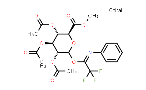 CAS No. 869996-05-4, methyl (2S,3S,4S,5R)-3,4,5-triacetyloxy-6-[N-phenyl-C-(trifluoromethyl)carbonimidoyl]oxyoxane-2-carboxylate
