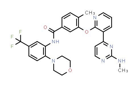 CAS No. 870224-10-5, Benzamide, 4-methyl-3-[[3-[2-(methylamino)-4-pyrimidinyl]-2-pyridinyl]oxy]-N-[2-(4-morpholinyl)-5-(trifluoromethyl)phenyl]-